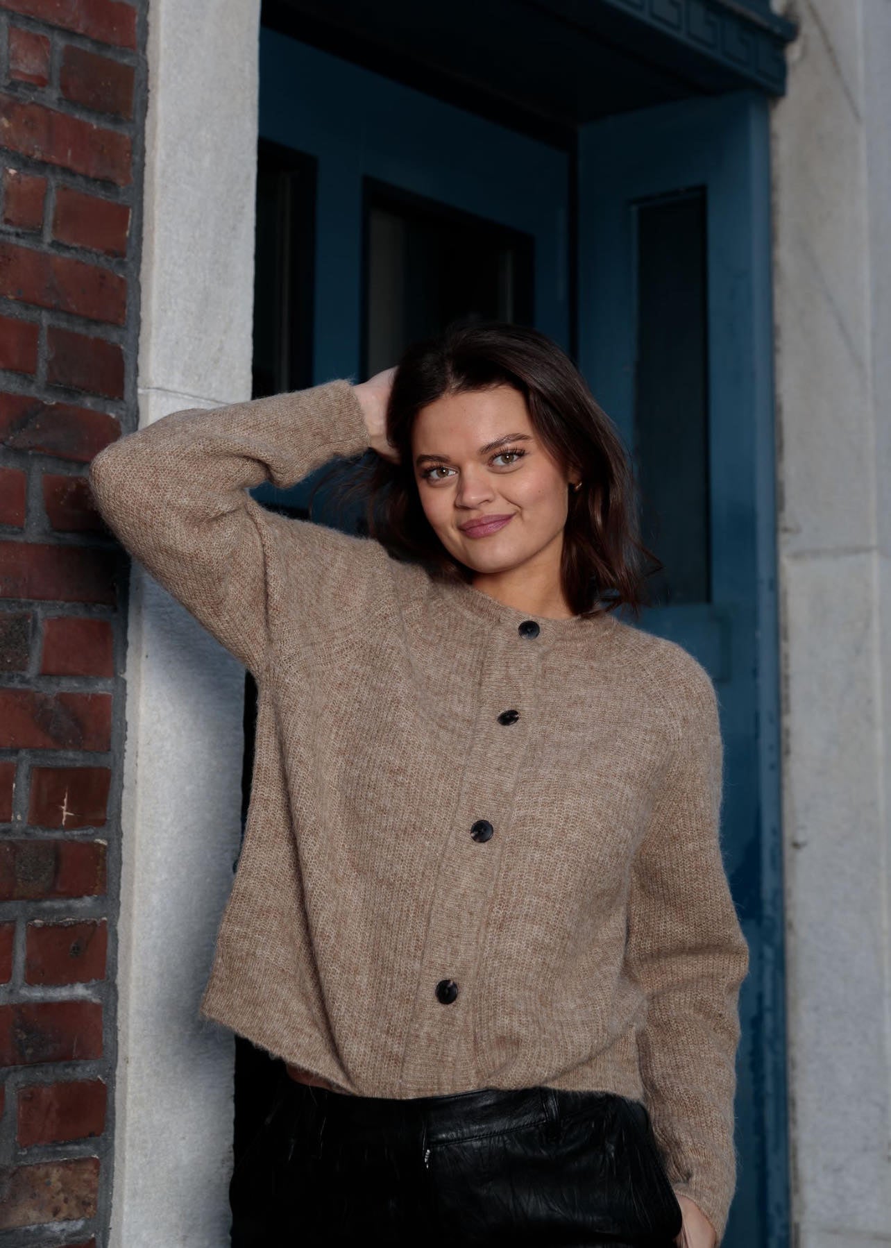 Lulu Strikket Cardigan - Brun/ Sepia Tint